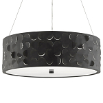 Люстра в форме цилиндра с чёрным фактурным абажуром Round Necklines варинант исполнения - 4 | Loft Concept в Казани