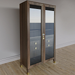 Дизайнерский шкаф витрина Elsa Dreams Walnut с 4-мя ящиками варинант исполнения - 3 | Loft Concept в Казани