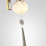 Бра с шарообразным плафоном из белого стекла с подвеской из камня Agatelle варинант исполнения - 5 | Loft Concept в Казани