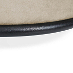 Банкетка круглая бежевый велюр на 4-х металлических ножках черного цвета SANJAY варинант исполнения - 3 | Loft Concept в Казани