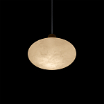 Подвесной светильник с плафоном в виде эллипса из белого алебастра Cryptocrystalline Stone варинант исполнения - 4 | Loft Concept в Казани