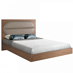 Кровать двуспальная с высоким изголовьем из дерева и подушек из экокожи Modern Look варинант исполнения - 1 | Loft Concept в Казани