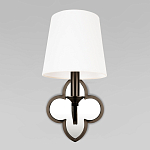 Бра с белым текстильным абажуром и декоративным основанием в виде четырехлистника с зеркальной вставкой Vitorino варинант исполнения - 6 | Loft Concept в Казани