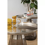 Кофейный столик с основанием из закаленного стекла Classic Round Gray Table варинант исполнения - 3 | Loft Concept в Казани