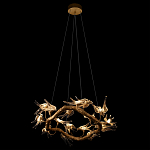 Люстра подвесная с прозрачными стеклянными птичками на ветвях Диаметр 80 см Serip Voa варинант исполнения - 5 | Loft Concept в Казани