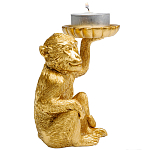 Подсвечник золотая обезьяна с блюдцем Golden Monkey варинант исполнения - 2 | Loft Concept в Казани