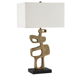 Настольная лампа с фигурным каркасом и прямоугольным тканевым абажуром Brutalist Profile варинант исполнения - 4 | Loft Concept в Казани