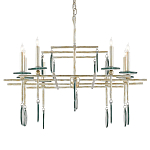 Люстра линейная с круглыми прозрачными подвесками  Horizontal Rectangular Chandelier варинант исполнения - 4 | Loft Concept в Казани
