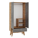 Шкаф с фасадом цвета серый бетон Grace of Furniture варинант исполнения - 2 | Loft Concept в Казани