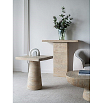 Столик приставной с квадратной столешницей Textured Cream Table варинант исполнения - 7 | Loft Concept в Казани