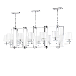 Люстра прямоугольной формы с 12-ю цилиндрическими плафонами из стекла Laurent варинант исполнения - 3 | Loft Concept в Казани