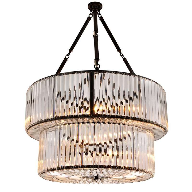 Люстра Chandelier Infinity Double Bronze Темная бронза Прозрачный (Transparent) Люстра Chandelier Infinity Double Bronze Темная бронза Прозрачный (Transparent) в Казани | Loft Concept