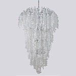 Люстра с прозрачными и белыми подвесками в виде лепестков FAIRYTREE Light варинант исполнения - 1 | Loft Concept в Казани