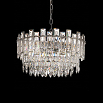 Круглая люстра с хрустальными подвесками на серебряном каркасе Gorgeous Crystal Light варинант исполнения - 1 | Loft Concept в Казани