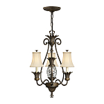 Люстра бронзового цвета с 3-мя кремовыми текстильными абажурами Hinkley варинант исполнения - 2 | Loft Concept в Казани