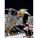 Чаша из прозрачного стекла на бронзовых ножках с фигурками попугаев Eden Garden варинант исполнения - 3 | Loft Concept в Казани