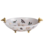 Белое фарфоровое блюдо с изображением бабочек Eden Garden варинант исполнения - 1 | Loft Concept в Казани