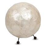 Настольная лампа из перламутра на металлическом каркасе Indonesian Egg варинант исполнения - 2 | Loft Concept в Казани