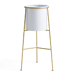 Кашпо из металла и латуни Elegance Elevated Planters белое варинант исполнения - 1 | Loft Concept в Казани