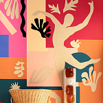 Обои ручная роспись в стиле Арт-деко Jazz Original colourway on painted silk with embroidery варинант исполнения - 4 | Loft Concept в Казани