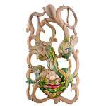 Маска деревянная резная расписная Tropical Paradise варинант исполнения - 1 | Loft Concept в Казани