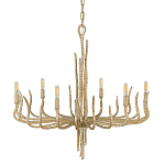 Люстра дизайнерская золотого цвета с 6-ю лампами на изогнутых рожках с текстурной поверхностью Hinkley варинант исполнения - 1 | Loft Concept в Казани