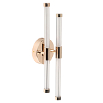 Бра с круглым основанием золотого цвета и двумя вертикальными плафонами Hex Scaffold варинант исполнения - 1 | Loft Concept в Казани