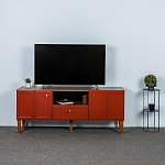 ТВ-тумба красная из массива бука с 2-мя дверками и ящиком Wenge Light варинант исполнения - 7 | Loft Concept в Казани