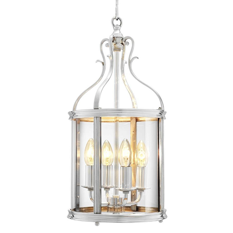 Люстра Eichholtz Lantern Princess Gracia Прозрачное Стекло Серебряный в Казани | Loft Concept 