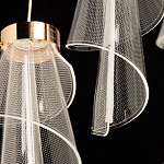 Люстра каскадная с 10-ю прозрачными плафонами Wave Line варинант исполнения - 8 | Loft Concept в Казани