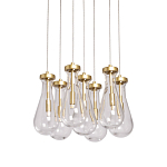 Люстра с 7-ю прозрачными плафонами из стекла в форме капли Lucid Rain  варинант исполнения - 1 | Loft Concept в Казани