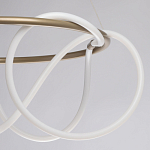 Люстра подвесная круглая золотого цвета с белыми изогнутыми световыми линиями Luke Lampco Tracer Lamp варинант исполнения - 6 | Loft Concept в Казани