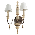 Бра с двумя конусовидными белыми тканевыми абажурами Terrain варинант исполнения - 3 | Loft Concept в Казани