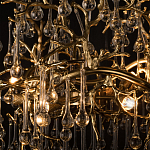 Подвесная люстра в виде ветвей деревьев золотого цвета с прозрачными подвесками-каплями 8 и 14 ламп Droplet Chandelier варинант исполнения - 7 | Loft Concept в Казани