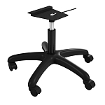 Стул пластиковый красного цвета на колесиках с подъемно-поворотным механизмом Eames Red варинант исполнения - 3 | Loft Concept в Казани