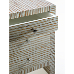 Тумбочка прикроватная Bogense Bone Inlay Bedside Beige варинант исполнения - 2 | Loft Concept в Казани