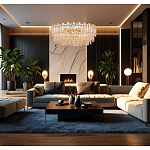 Круглая люстра с хрустальными подвесками на золотистом каркасе Gorgeous Crystal Light варинант исполнения - 12 | Loft Concept в Казани