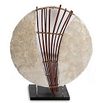 Настольная лампа из перламутра и дерева на подставке Indonesian Shell Sail варинант исполнения - 1 | Loft Concept в Казани