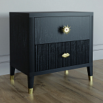 Тумба прикроватная с двумя ящиками Elsa Dreams Black варинант исполнения - 1 | Loft Concept в Казани