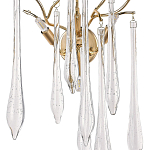 Бра с хрустальными подвесками в виде капель Droplet Crystal Gold Wall Lamp варинант исполнения - 2 | Loft Concept в Казани