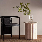 Дизайнерский журнальный стол круглый с фактурным основанием Kibul варинант исполнения - 1 | Loft Concept в Казани