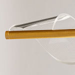 Люстра линейная золотистого цвета с двумя прозрачными волнистыми элементами Wave Line варинант исполнения - 10 | Loft Concept в Казани