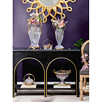 Конфетница из прозрачного рельефного стекла с ручкой и фигуркой лебедя Eden Garden варинант исполнения - 5 | Loft Concept в Казани