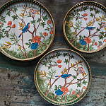 Комплект из 3-х подносов из металла в стиле Шинуазри Chinoiserie Flower варинант исполнения - 2 | Loft Concept в Казани