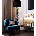 Торшер с основанием в виде металлических сфер Balance Floor Lamp Black варинант исполнения - 4 | Loft Concept в Казани