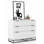 Комод белый с 3-мя ящиками Strict Lines  варинант исполнения - 2 | Loft Concept в Казани