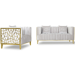 Кресло велюровое серое с фактурным каркасом золотистого цвета Best Traits варинант исполнения - 1 | Loft Concept в Казани