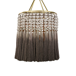 Люстра плетеная с кисточками на золотистом каркасе Boho Tassel Chandelier варинант исполнения - 1 | Loft Concept в Казани