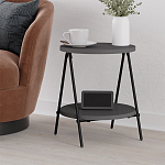 Стол приставной с 2-мя круглыми столешницами цвета антрацит ESSEL SIDE TABLE ANTHRACITE варинант исполнения - 4 | Loft Concept в Казани