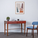 Стол письменный из массива бука с 2-мя ящиками красный Wenge Light варинант исполнения - 5 | Loft Concept в Казани